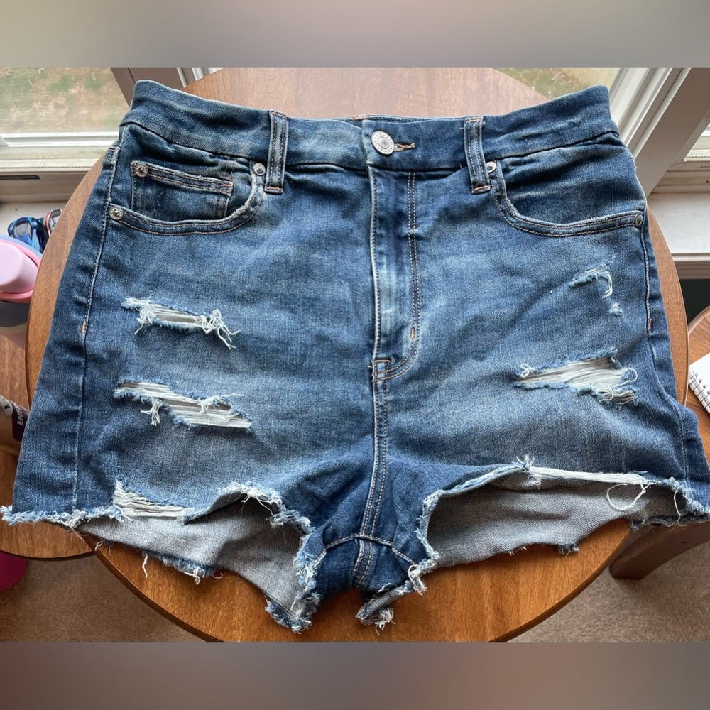 American Eagle Jean shorts, dark wash blue, size 10, Ne(x)t level stretch
